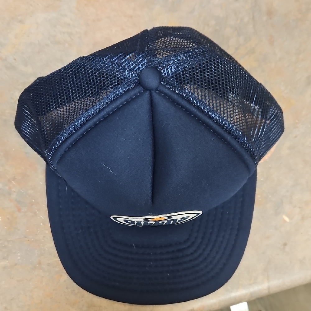 Vintage Edmonton Oilers Wilson Dead Stock Navy Blue Mesh Cap NHL Perfect - Picture 3 of 7